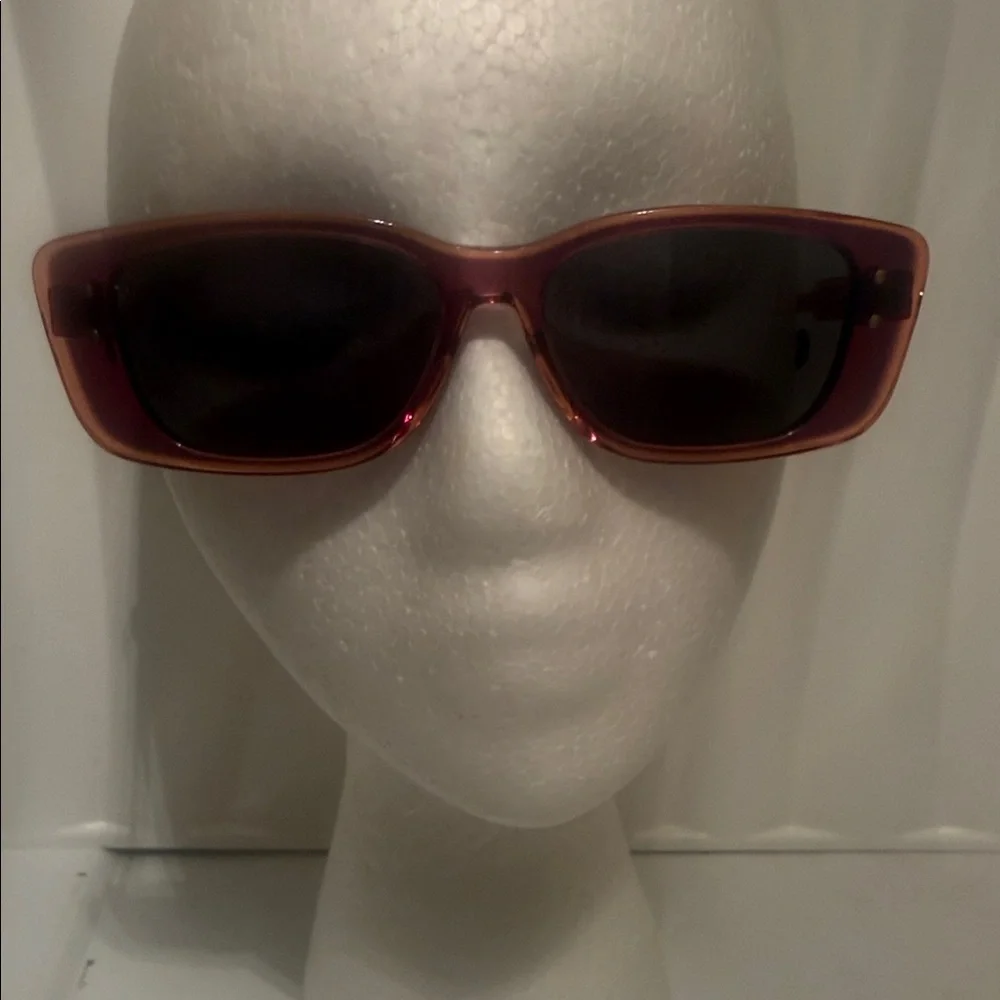 Dior Women’s Rectangular Sunglasses in Burgundy Frame with Dark Lenses - Picture 2 of 5